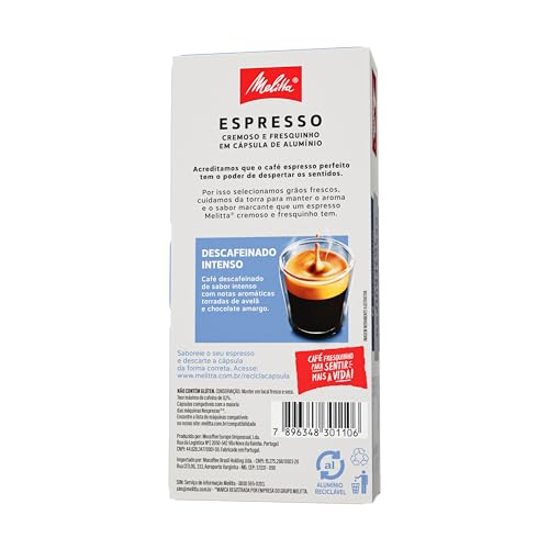 Melitta Capsula Descafeinado Intenso - Intensidade 8 - Compativel Nespresso
