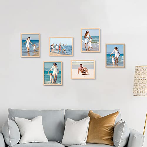 8X10 Picture Frame Oak Solid Wood Photo Frame Set Of 5 With Real Glass For Desktop And Home Decor #TOP5