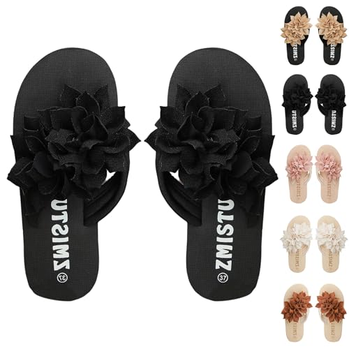 Chanclas de dedos para mujer, pantuflas de verano, elegantes, resistentes al desgaste, suela suave, pantuflas planas, ligeras, informales, para playa y piscina