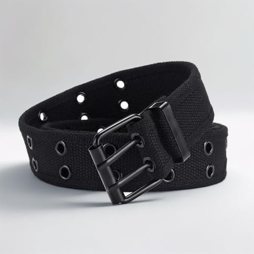 Canvas Double Tie Hole Belt No Need To Punch Holes Everyday Versatile Style Belt4