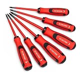 Kit Chave de Fenda e Phillips Isoladas Com Cabo Emborrachado 6 Peças Profissional com Pontas Magnetizadas e Isolamento