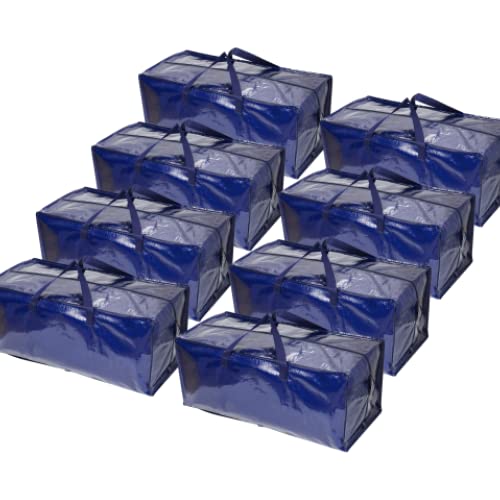 BOX USA Extra Large Moving Bags with Handles (8-Pack) - Heavy Duty 29.1” x 14.2” x 13” Waterproof Storage Bags for Clothes