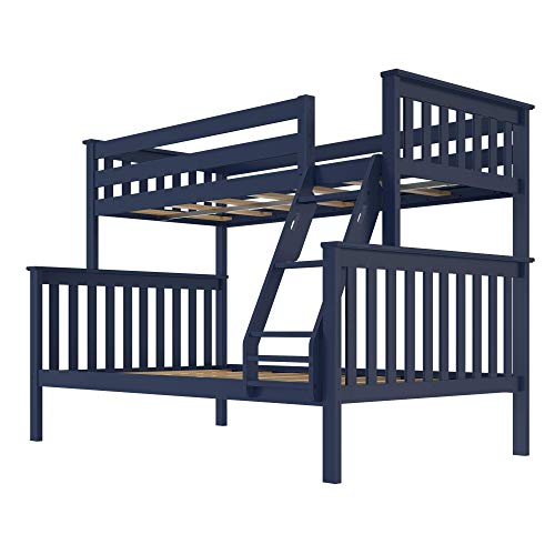 Max & Lily Bunk Bed, Twin-Over-Full Wood Bed Frame For Kids, Blue #TOP5