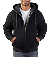 Heavyweight Sherpa Fleece: Super warm thick sherpa fleece lined mens hoodies keep you warm in winter. This hoodie as it provides a soft comfortable sherpa fleece, super comfortable to wear. Classic Hoodies Design: Full zip up design for easy on and o...