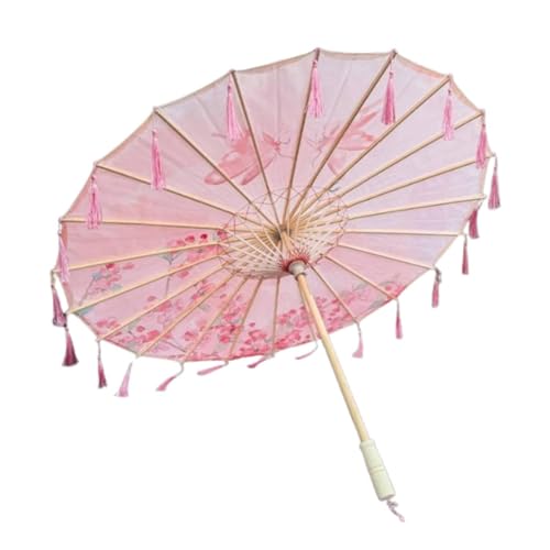 Sombrilla oriental de papel aceitado tradicional hecha a mano estilo asiático retro de 32"