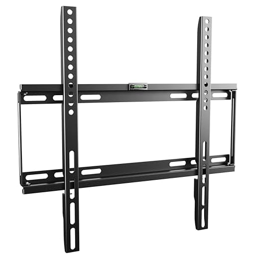 RICOO F0144, TV-vägghållare, platt, fix, universal 26–55 tum (66-140 cm), TV-hållare, ultra-tunn, för Curved LED TV, VESA 200 x 200 – 400 x 400