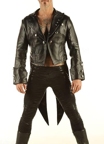 Handmade Leather Vintage Tailcoat Jacket Men-Frock Coat Steampunk Mens Clothes-Goth Jacket men STPGL2