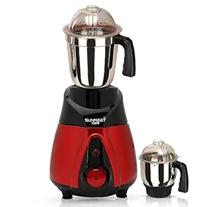 Sunmeet NBTLBR21 750-Watt Mixer Grinder with 2 Jars -1 Wet Jar and 1 Chutney Jar, BlackRed