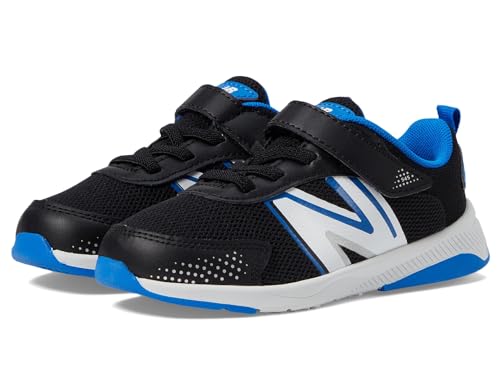 Image of New Balance Kid's Dynasoft 545 V1 Bungee Lace with Top Strap Running Shoe, Black /Blue Oasis, 4 W Infant