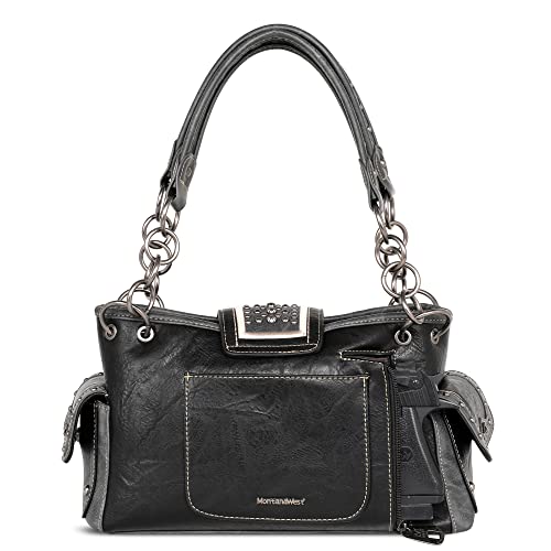 Montana West Western Purses For Women Tote Bag Leather Purse And Wallet Set Boho Big Shoulder Handbag Hobo Satchel Bags Mw1138G-8085Bk+W #TOP2