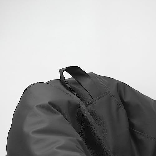 بين باج كلاسيك مستدير من الجلد الصناعي مع حشوة من خرز البوليسترين من جامبل | تنجيد أنيق ومريح | خفيف الوزن وقابل للحمل | سهل التنظيف (أسود، مقاس L)