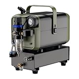 Wiltec Airbrush Kompressor HS-679F 1/6 PS, Druckluftkompressor 28 l/min Luftzufuhr, Kompressor für Airbrush-Pistole mit Halterung, Luftkompressor mit Druckmesser für Airbrush-Design