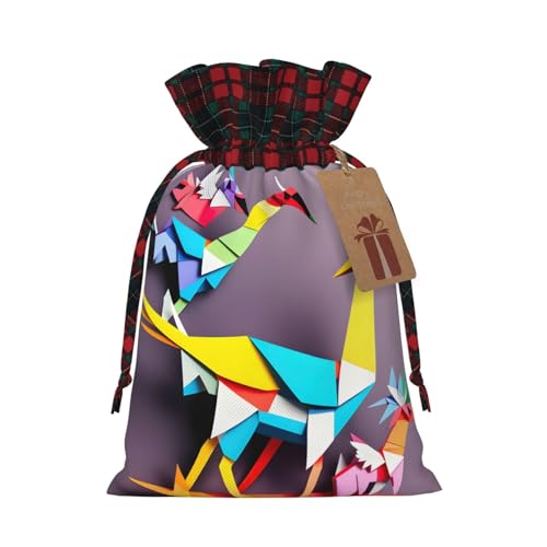 Grullas de papel multicolor de origami, 1 impresión de regalo, bolsas reutilizables con cordón, versátiles regalos de cumpleaños y bodas