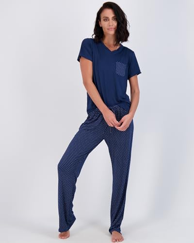 image for Real Essentials 2 Pack: Short Sleeve Pajamas For Women Sets Womens Paj