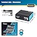 HAZET Smartcase Socket Set 2200SC-2 I 50-Piece Tool Socket Set, Drive: Hexagon and Square 6.3 Mm (1/4 Inch), Mobile Tool Case