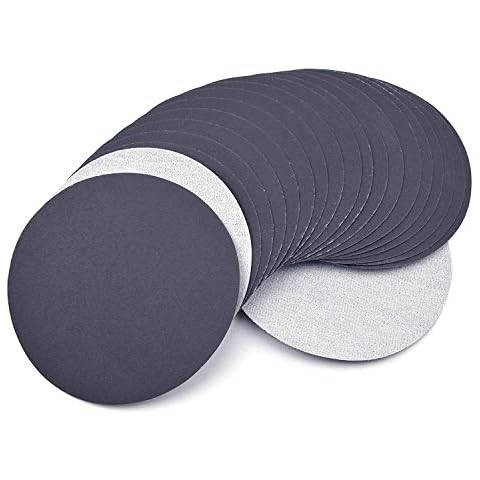 Hossom 60pcs Sanding Discs 125mm Wet and Dry Silicon Carbide Sandpaper (10pcs Each Grit - 320/600/800/1200/1500/2000) Wear-Resistant Sander Discs Set Cover