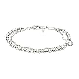 Fossil Pulsera para Mujer, 19 cm Metal Base Plata, Pulsera Howlite, JA6775040, Plata Brillante