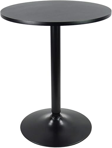 Vista 4 de KKTONER Mesa redonda de bar de 23.6 pulgadas para cóctel, bar, bar, comedor, bistró (28.7 horas, negro)