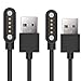 T92 Smart Watch Charger, Lamshaw Magnetic USB Charging Cable Replacement Charger Cable Compatible with Meet Romance T92 Smart Watch / Desong T92 Smart Watch / T92 Smart Watch (2 pack-Black+Black)