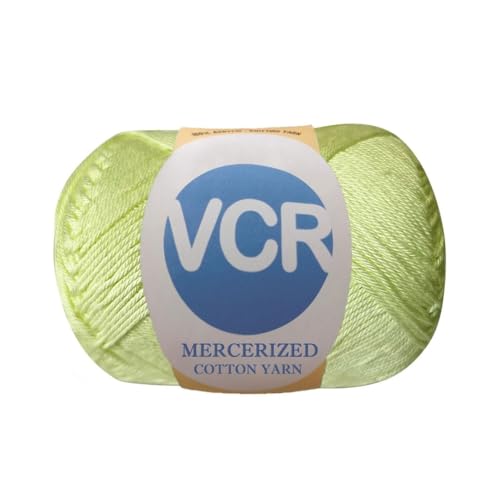 Image of VCR 4 Ply Light Pista 100% Mercerized Cotton Yarn, 60 Grams Hank, 190 Meters Length, Cotton Combed Ball, Smooth and Glossy Crochet Yarn for Crochet and Knitting, Pack of 1, Suitable for DIY Crafts