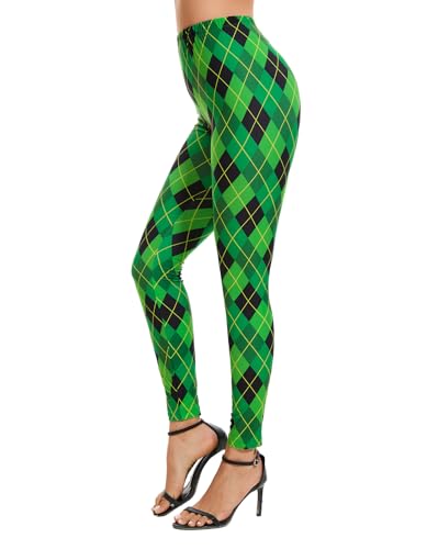 Image of sissycos Women's 80s Leggings Neon Artistic Splash Printed Buttery Soft Stretchy Pants