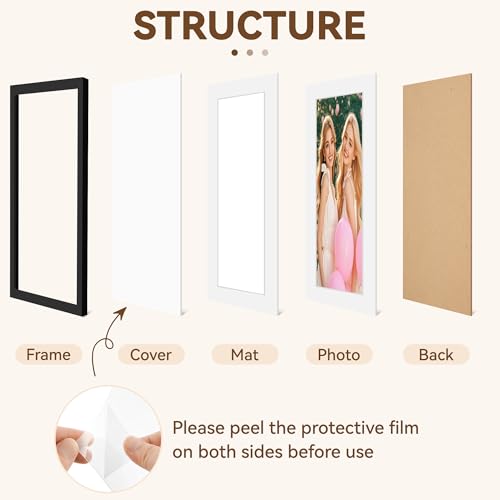 Zouway 4 Stück Bilderrahmen A4 Schwarz, Rahmen A4 mit Plexiglas, Bilderrahmen Din A4 für Fotos, Bilder, Poster