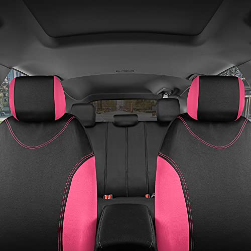 Bdk Ultrasleek Pink Seat Covers For Cars, Two-Tone Front Seat Covers With Matching Back Car Seat Cover, Made To Fit Most Auto Truck Van Suv, Interior Car Accessories, Car Seat Covers Full Set #TOP2