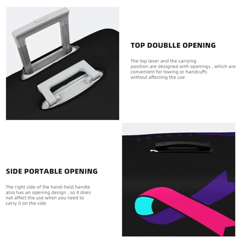 Travel Luggage Cover Vintage Thyroid Cancer Awareness Fashion Washable Baggage Suitcase Protector Fit For Luggage Large4