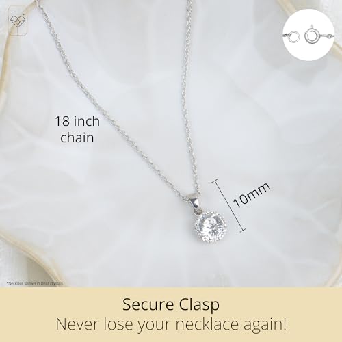 MAX + STONE Sterling Silver Crystal Halo Pendant Necklace, 18"3