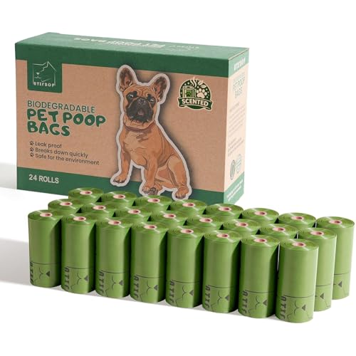 ATIFBOP Biodegradable Dog Poop Bags Rolls 360 Count Scented, Leak Proof and Extra Thick Waste Bag Refill (Scented)