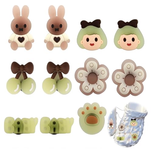 WUSJCOF 10 pezzi decorazioni luminose per scarpe, charms in PVC, accessori per scarpe bambini, decorazioni per zoccoli ragazze