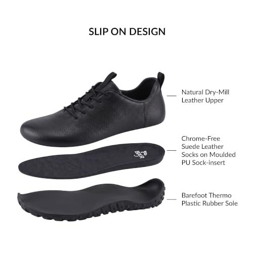 Image of BAER SuperStride Formal Shoes for Men Genuine Leather Barefoot Footwear Wide Toe Box Office Wear Helps Reduce Foot Discomfort & Toe Compression with Premium Comfortable Oxford Footwear Design