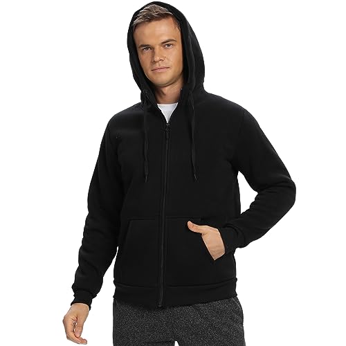 Image of Hoodies for Men,Zip Up Fleece Sherpa Lined Jackets Ultra Soft hooded Sweatshirt with Pockets