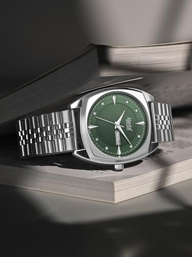 Image of Ajanta Quartz Analog Watch for Men | Stainless Steel Bracelet | Round Dial with Square Case | Classic Formal Wrist Watch | Office Wear|AWC132ESG