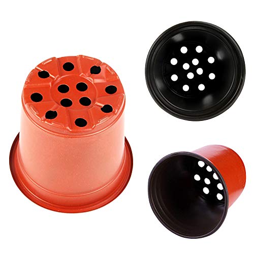 Augshy 130 Packs 6 Inches Plastic Plant Nursery Pots, Seed Starting Pot Flower Container for Succulents Seedlings, Cuttings - Image 4