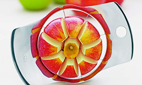 RÖSLE Apfel- und Birnenteiler, Apfelteiler zum Zerschneiden von Obst und Gemüse, mit Schutzdeckel aus Kunststoff, Edelstahl 18/10, 16 x 10… – Ansicht 3
