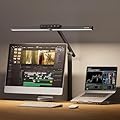 Honeywell LED Desk Lamp with Clamp - HJ1BK Sunturalux Eye-Caring Clip on Lights for Home Office, 1200LM Clamp Lamp 4 Color Modes Stepless Dimming Task Desk Light with Timer Function for Working Black
