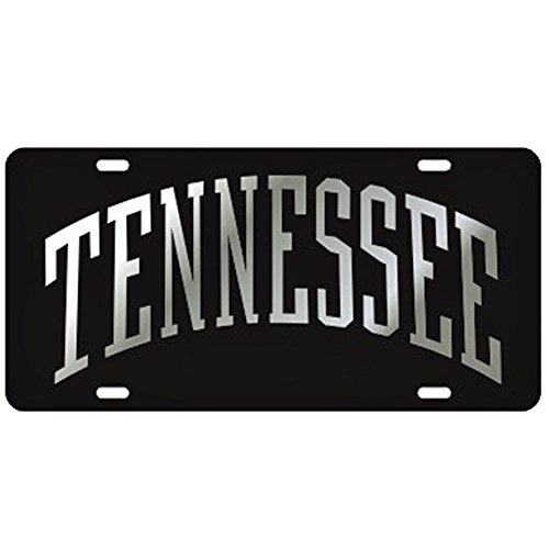 Craftique Tennessee Volunteers Black Arched Tennessee Laser Cut License Plate