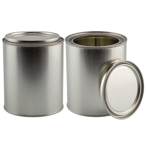 Cornucopia Brands Empty Quart Paint Cans with Lids (Pack of 2) Unlined...