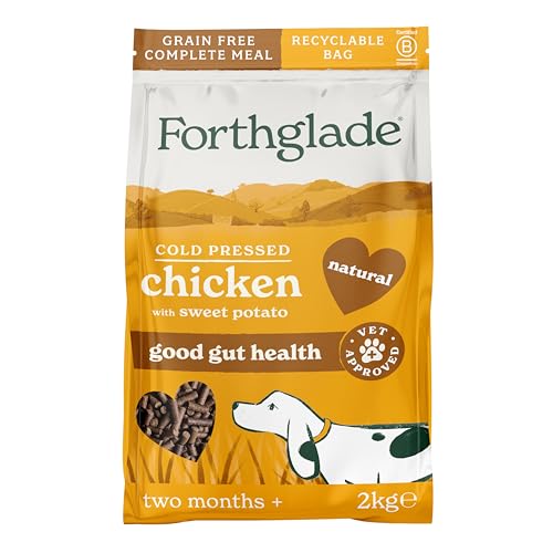 Forthglade Dry Dog Food Cold Pressed (2kg) Hypoallergenic and Grain Free Dog Food Chicken & Vegetables Natural Senior Adult and Puppy Meal Vet Approved For Good Gut Health