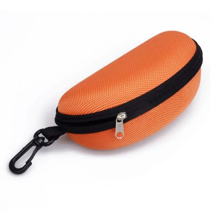 AT TECH Zipper Hook Cases & cover For Eyewear,Sunglasses,Spectacles & Goggles. (Black) (Orange)