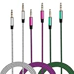 3pcs 3.5mm Auxiliary Cable, Aux Cable, 1m Male to Male Stereo Audio Jack Cable, TRS Audio Cable for Car, Headphones, Smartphone, Tablet, Laptop, PC, Speaker and Home Audio Systems, Braided Design
