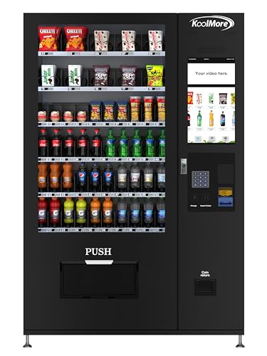 Image of KoolMore Refrigerated Snack Vending Machine with 60 Slots and 22 Inch Touch Screen with Bill Acceptor in Black (KM-VMRT-50-B)