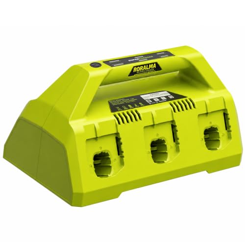 6-Port Replacement Charger for Ryobi 18V ONE+ Batteries Multi Battery Charging Station Replace P135 PCG006 P117 P118 P119 P180 Charger Compatible with P102 P104 P105 P106 P107 P108 P109