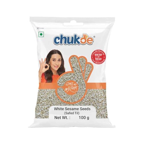 Image of Chukde White Till - 500 Gram (100 Gm x 5) | Topping, Chutney, Desserts, Curry, Seasoning | Good Source of Nutrients, Supports Heart Health, Promotes Bone Health