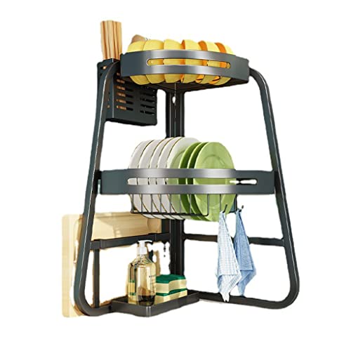 Rack de rangement pour évier de cuisine d'angle en inox compact - 2