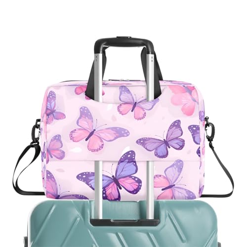 Maletín delgado para laptop 16 pulgadas morado con mariposa miniatura 6
