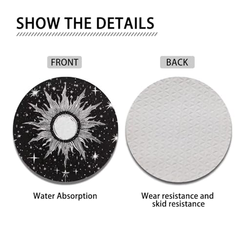 Portavasos para auto WELLFLYHOM set de 2 diseño sol y luna miniatura 4