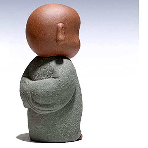 Petit moine zisha fait à la main : statuette artisanale d'exception pour cérémonie du thé Kung Fu - 6