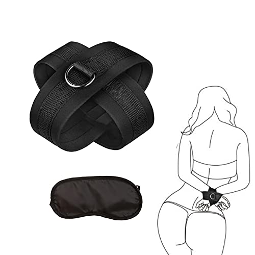 SMグッズ 拘束具 大人の玩具 クロス手錠 男女兼用 目隠し sm 手錠 Dリング付き 手に優しい - 画像1